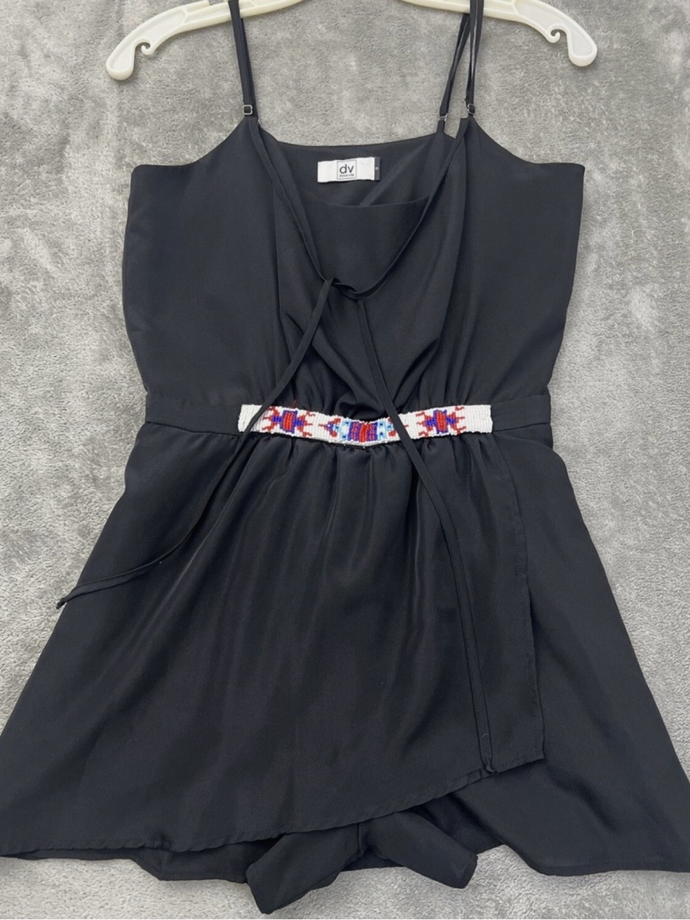 DV Dolce Vita Black Beaded Waist Skort Romper size M